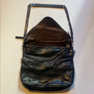 Boyy Authentic Envelope Bag - Black Leather - Pony Hair Trim - Fall/Winter 2009
